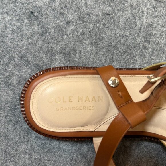 Cole Haan Grand Series W22952 Womens US 8.5 B Sandals Brown Leather Strappy - Picture 2 of 5